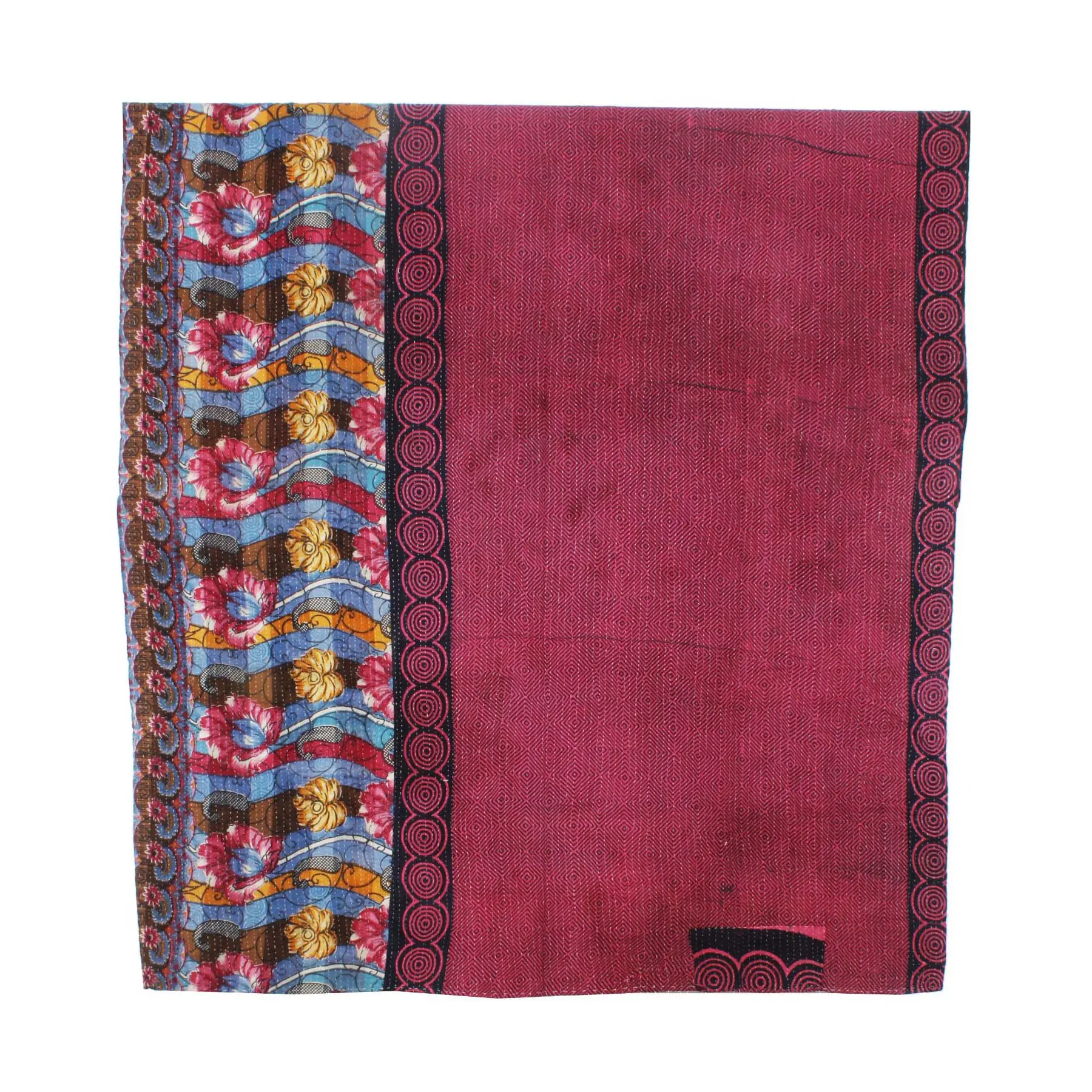 Vintage fine kantha gudri courtepointes vieux sari gudari patchwork jeter coton réversible à la main couverture literie courtepointes kantha