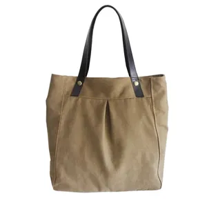 Custom High Quality Handmade Wholesale Canvas Bag With Leather Straps customer service Fashionable At Low Price Top Quality