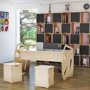 Scrivania per Ufficio Domestico Moderna in Legno Massello Personalizzabile su Misura, Stile Italiano, con Altezza Regolabile, per la Vendita - Product Image 2