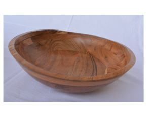Bol de service en bois d'acacia fait à la main de haute qualité avec cuillère écologique pour hôtels et restaurants avec couvercle durable - Product Image 2