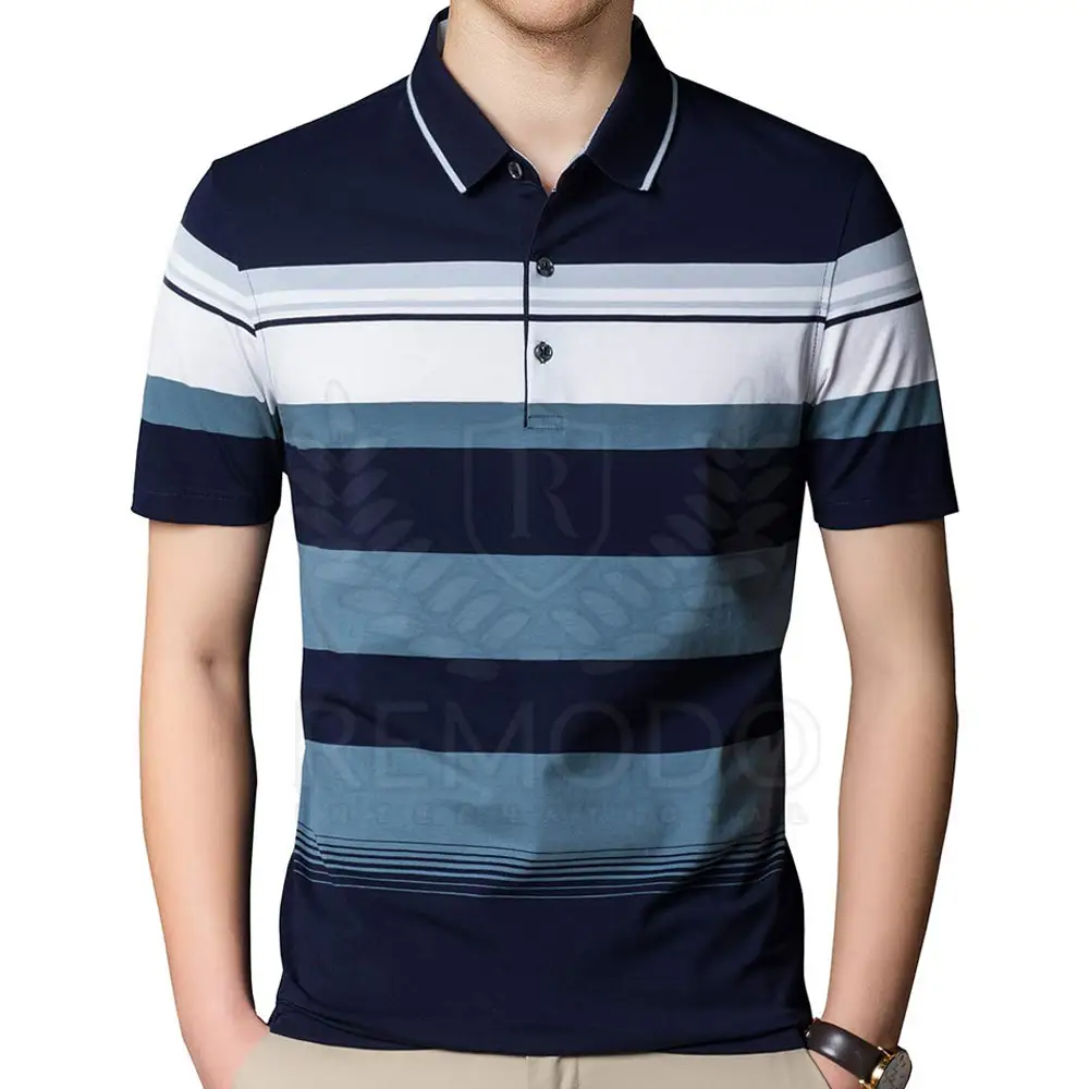 T-Shirt Polo da uomo con fodera stampata T-Shirt Polo da uomo slim fit con stampa personalizzata OEM