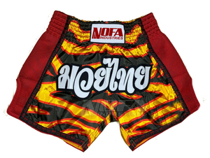 Niños rojo azul Multi satén genuino Muay Thai Kick Boxing Shorts auténtico conjunto de ropa de artes marciales para entrenamiento BJJ y MMA - Product Image 4