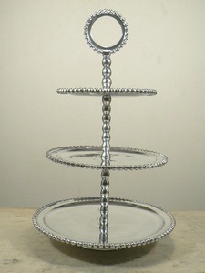 New Decorative Design Aluminium <b>3</b> <b>Tier</b> <b>Cake</b> <b>Stand</b> for Home Hotel Restaurant Use - Product Image 3