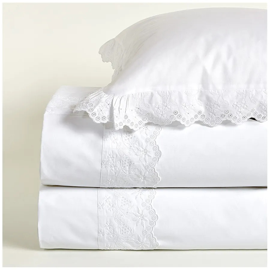 कपास बिस्तर सेट, बिस्तर कोरियाई कपास की गुणवत्ता वयस्क 60 संयंत्र 100% कपास Duvet कवर सेट कशीदाकारी पिपली कढ़ाई