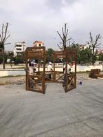 Gazebos d'extérieur Jidar Octagon de haute qualité avec toit en acier, couleur naturelle, montage facile, longue durée de vie, respectueux de l'environnement, fabriqué en Turquie