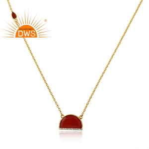 Collier pendentif en argent sterling 2026 avec onyx rouge naturel et pierres précieuses CZ pour femmes, fabricant de bijoux - Product Image 3