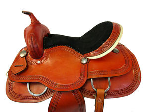 Barril de cuero prémium para carreras, conjunto de sillín de caballo occidental, tachuelas (talla de asiento de 14 "-18"), disponible en varios colores y tamaños - Product Image 3