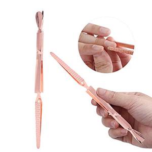 Baguette à pincer les ongles en acier inoxydable et poussoir à cuticules outil professionnel d'art des ongles pour la mise en forme des ongles en acrylique et en gel - Product Image 1