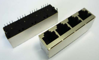 Transformateur de type à trou traversant avec port LED 1x4 Connecteur jack modulaire RJ45 blindé