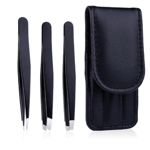 Pinzas de pestañas de acero inoxidable personalizadas, alta calidad, para maquillaje, pinzas para cejas - Product Image 1