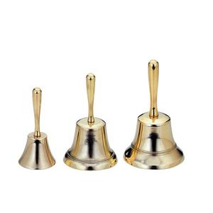 Juego de 2 Campanas de Mano Personalizadas en Latón, Color Plata y Dorado, con Mangos de Madera - Product Image 5