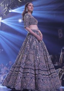 NEW----BRIDAL---BEAUTIFUL & STYLISH <b>TOP</b> WITH LEHENGA --Dress with Embellished in crystal glass beads stone work for Wedding=2021 - Product Image 2