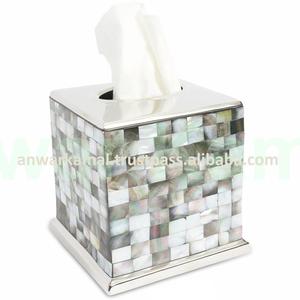 Enamel Finished Steel Table Napkin <b>Tissue</b> <b>Box</b> With Decorative Mother of Pearl Tableware <b>Tissue</b> <b>Box</b> Holder - Product Image 5