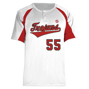 Camiseta de béisbol Lisa barata, camiseta de béisbol personalizada en blanco con dos botones a la moda - Product Image 2