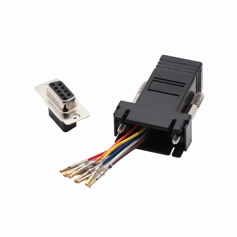 Wholesale DB9 Female to Rj45 Modular Adapter DB 9 Pin to Rj45 Connector VGA Male Connector Into An RJ45 Female Connector Adapter