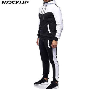 Survêtement de marque pour hommes, vêtements de sport, 2 pièces, veste et pantalon de Jogging à fermeture éclair complète - Product Image 3