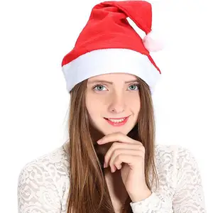 Comfortable Wearing Cute Funny Party Cheap Red Santa Kids Child Merry Christmas Hat