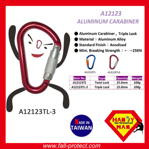 คาราไบเนอร์ปีนเขา 25kN พร้อมระบบล็อคสามชั้น - Product Image 6