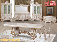Table de toilette baroque moderne antique avec miroir élégant et console en bois traité, taille personnalisée, livraison maritime aux États-Unis