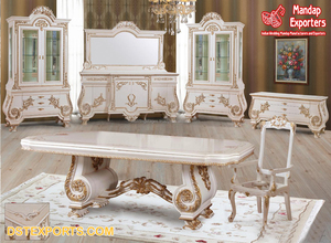 Tocador de madera estilo árabe con espejo, mueble de dormitorio antiguo y espejo de estilo francés, fabricante - Product Image 5