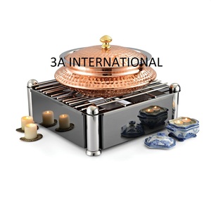 Home <b>Parties</b> Hot <b>Food</b> Warmer Casserole Pots Fashionable Designer Wedding Cooper Plated Chafing Dish With Stylish Stand - Product Image 1