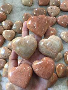 Venta al por mayor de piedras preciosas semipreciosas naturales melocotón piedra lunar corazón-Palmstone para decoración del hogar Feng Shui meditación recuerdo propósito - Product Image 4