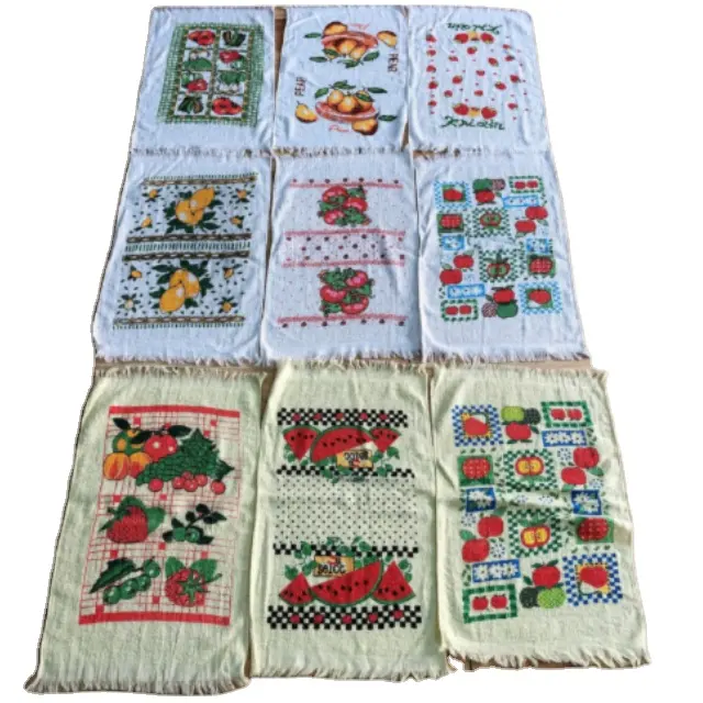 Non-shedding printed tea High quality of foreign trade and good air permeabilityBrightly colored shaved tea towel