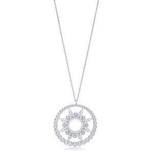 Soleil et forme ronde Zircon pierre charme collier turc fait à la main en gros 925 bijoux en argent Sterling - Product Image 5