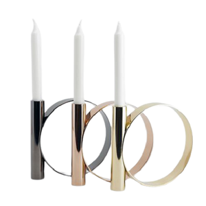 Bougeoir de qualité supérieure en fer couleur or avec cheminée en verre pour la maison et l'hôtel - Product Image 5