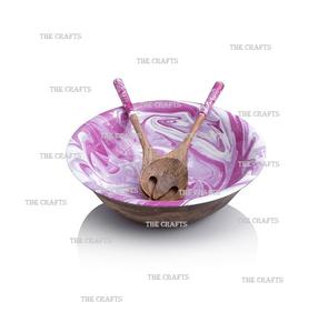 Tazón de Madera para Alimentos con Cuchara, Diseño Admirable, Forma Redonda, Tamaño Personalizado, para Refrigerios y Frutas, a Buen Precio - Product Image 1