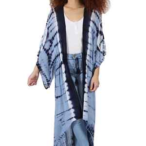 <b>Women's</b> Summer Tie Dye Long Kimono Dress Plus Size <b>Beach</b> Resort Wear Swim <b>Cover</b>-<b>up</b> Woven Floor-Length Natural Waistline Washable - Product Image 4
