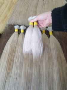 Cabello Remy Vietnamita 100% de Alta Calidad, a Granel, con Cutícula Alineada, Doble Trama a Máquina, Precio Mayorista # 60 y # 613 Tonos de Ceniza - Product Image 3