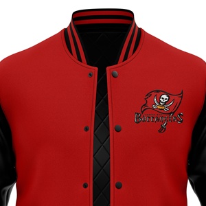 Vestes universitaires pour hommes de haute qualité en laine/cuir, respirantes et épaisses, avec broderie personnalisée des 32 équipes de football, col montant, vente en gros - Product Image 3