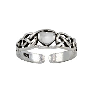 Diseño moderno corazón estampado ajustable hecho a mano redimensionable anillo del dedo del pie 925 joyería de plata esterlina personalizar joyería fina - Product Image 1