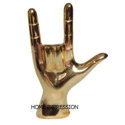 Aluminio fundido chapado en oro pulgar hacia arriba gesto mano signo diseño indio hecho a mano Metal escultura decorativa para decoración del hogar - Product Image 2