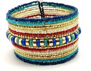 Pulseras tejidas de colores para compras en línea, joyería de último diseño, popular, cuentas de oro, brazalete, suministro de joyería, India - Product Image 1