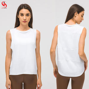 Camiseta sin mangas deportiva transpirable de malla para mujer, camiseta sin mangas acolchada de alta elasticidad para correr y gimnasio para mujer - Product Image 5