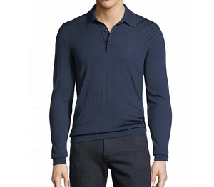 Venta caliente de manga larga ligero de secado rápido hombres Polo camisetas - Product Image 5
