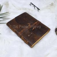 Agenda en cuir Vintage, chiffon en coton, 240 pages, 100 GSM, fait à la main, avec serrure, personnalisé en cuir gaufré, pour Journal