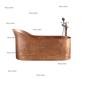 Bañera de cobre de primera calidad, tamaño y forma personalizados, bañera de baño independiente de Home Arts - Product Image 1