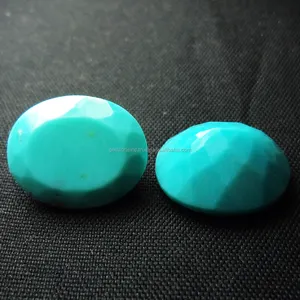 1克拉天然绿松石宝石批量手工DIY珠宝制作半宝石椭圆形切割蓝色绿松石宽松宝石