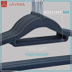 Lavinia moderne velours <span class=keywords><strong>carton</strong></span> avec logo imprimé velours cintres <span class=keywords><strong>en</strong></span> plastique - Product Image 5