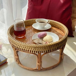 โต๊ะกาแฟทำมือ,ถาดไม้หวายย่อยสลายได้ตามธรรมชาติโต๊ะขนาดเล็กจากเวียดนาม - Product Image 4