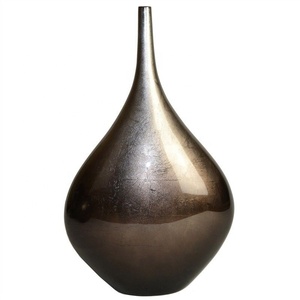 Haute qualité meilleure vente Orange Argent Vase En Laque - Product Image 1