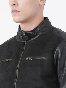 Chaqueta de moto de alta calidad para hombre, negra, ajustada, cuero de ante genuino, esencial para invierno - Product Image 2