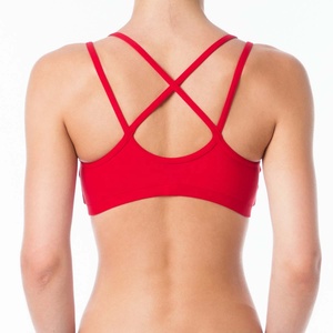 Soutien-gorge de sport pour femme avec logo personnalisé, dos nageur, en Spandex/Polyester, avec dentelle, pour le yoga, la course et l'entraînement, style crop top - Product Image 2