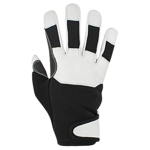 Gant mécanique en cuir, paume en peau de chèvre noire et patch en cuir. Tailles disponibles - Product Image 2