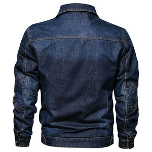 Veste en jean bleu de qualité personnalisée pour hommes, veste d'hiver en cuir imperméable grande taille de qualité, de design de mode, vente en gros, OEM - Product Image 3