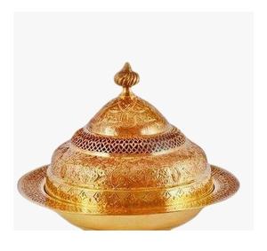 ชามโลหะชุบทองทองเหลืองสำหรับตกแต่งโต๊ะ,ถ้วยวันที่มีลวดลายแบบอาหรับ - Product Image 1