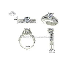 14kt white Gold 6 Grams Diamond custom Ring / real diamond ring/ diamond ring for women